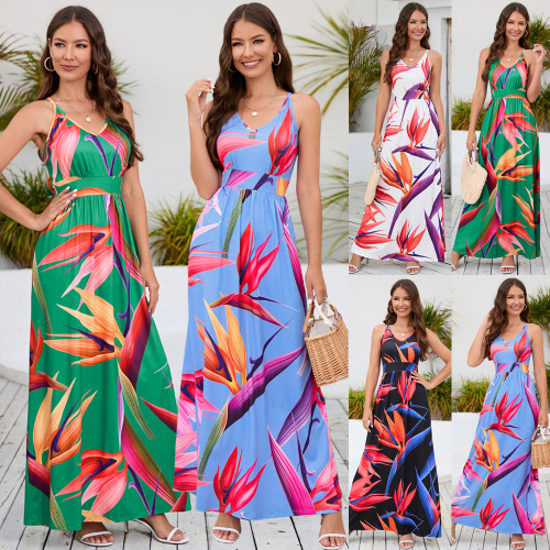 Sling Dress Beach Vacation Party Long Dress