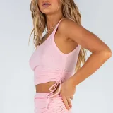 Drawstring Thread Wrapped Chest Top