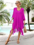 Tassel oversized loose cut out beach swimsuit vacation cover up