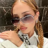 Frameless one-piece sunglasses Metal fashion personality sunglasses Outdoor sunglasses