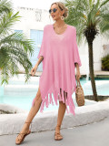 Tassel oversized loose cut out beach swimsuit vacation cover up