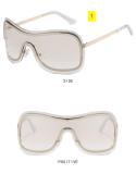 Frameless one-piece sunglasses Metal fashion personality sunglasses Outdoor sunglasses
