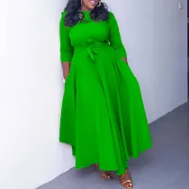 Fashionable Style Strap Large Long Dress Dress