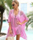 Beach cover up hollowed out knit bikini holiday dress oversized cover up