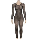 Sexy Knitted Hollow High Waist Hip Lift Tight One Piece Pants