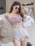 Bra short exposed navel floral spicy girl top summer casual vacation versatile fashion vest