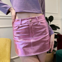 High waisted coating slimming spicy girl short skirt versatile fashion half skirt