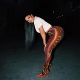 Street trendsetter printed tight pants and socks set