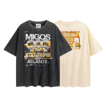 Loose fitting MIGOS co branded retro washed OVERSIZE short sleeved T-shirt