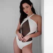 Sexy Mesh Perspective Panel Hip Lift Tight Bodysuit