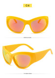 Oversized frame sunglasses, fashionable cat eye oval sunglasses, minimalist hip-hop party glasses for men and women
