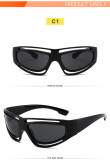 Sunglasses, outdoor cycling, windproof sports glasses, trendy and personalized hollowed out mesh red sunglasses