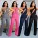 Sleeveless chest zipper sexy jumpsuit