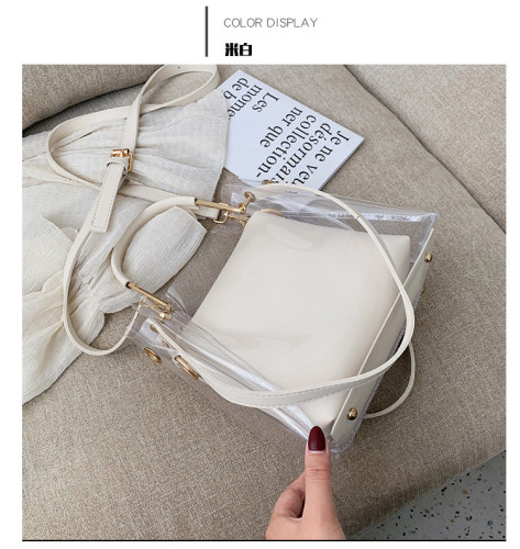 Handheld versatile shoulder bag, fashionable and stylish, transparent jelly crossbody bag