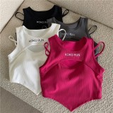 Hollow out fake two-piece suspender vest for women with inner layer and chest pad as a base, beautiful back underwear for outer layer and bra wrap