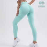 Sports and Fitness Pants Seamless Knitted Hip Up Slimming Leggings Women's Moisture wicking Yoga Pants
