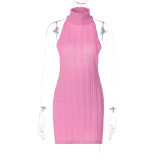 Sexy Open Back Slim Fit Sleeveless Knitted Dress