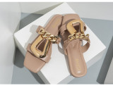 Versatile Chain U Button Slippers for Women's Hollow Outward Wear Sandals
