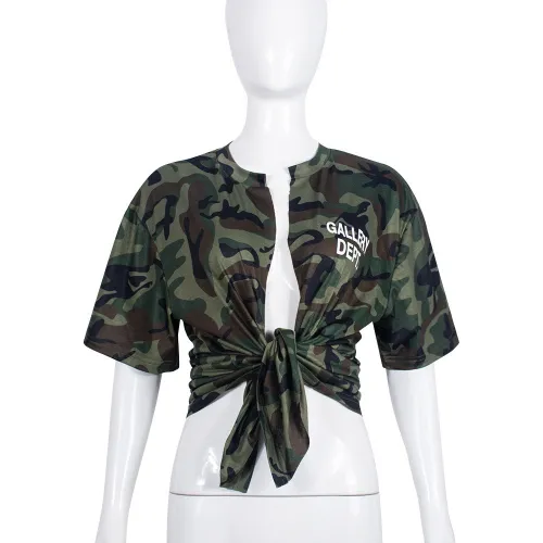 Camo Gel Sexy Hollow Short Sleeve Top