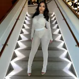 Maisui Net Perspective Tight Long Sleeve Top Long Pants Casual Set
