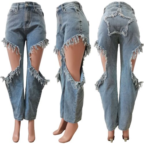 Sexy distressed washed jeans