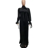 Women's patchwork pleated dress
