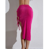 Side Design Strap High Split Sexy Slim Fit Beach Holiday Skirt