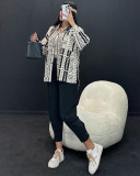 Loose oversized fashionable women's spring and autumn long sleeved shirt with hooded Harlan pants