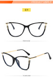 Anti blue light glasses Cat eye open spring leg flat light glasses