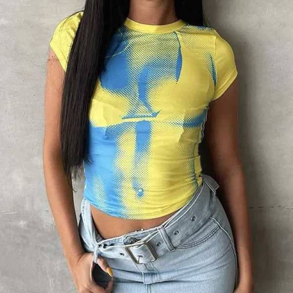 Fashion 3D Printed Sleeveless Slim Fit T-shirt