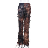 Personalized tie dyed tassel beggar's casual pants