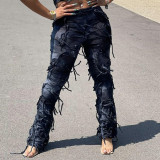 Personalized tie dyed tassel beggar's casual pants