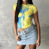 Fashion 3D Printed Sleeveless Slim Fit T-shirt