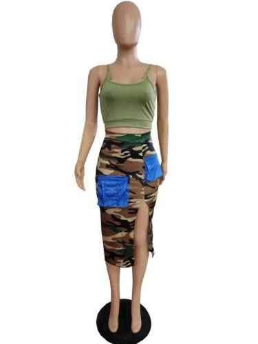 Women's camouflage fashion strap two-piece set