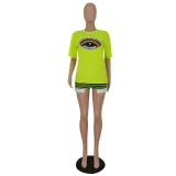 Fashion Casual Big Eyes Solid Top Women's T-shirt