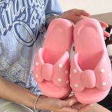 EVA bowknot slippers with thick soles and a cool feeling of stepping on feces