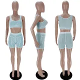 Sexy Women's Perspective Mesh Tank Top Short Two Piece Set