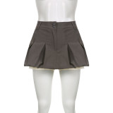 Trendy work clothes pleated flower bud wrap buttocks half body short skirt