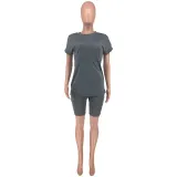 Solid Split Pocket Casual Two Piece Set