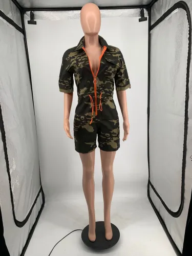 Fashionable cardigan with waistband and woven jumpsuit without pockets