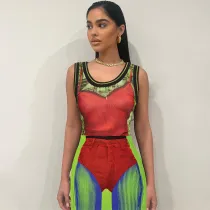 Sexy printed slim fitting short skirt