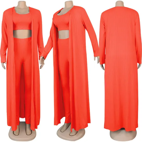 Sexy Tank Top Wrapped Chest Coat Windbreaker Three Piece Slim Fit Nightclub Suit