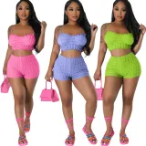Sexy and fashionable two piece solid color suspender set