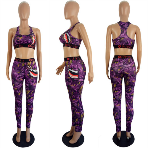 Women's Fashion Personality Print Set Two Piece Set