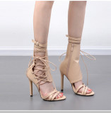 Large High Heel Strap Buckle Cool Boots Roman Fashion Sexy Women's Boots