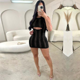 Sexy Hollow out High Waist Wrapped Hip Slim Knitted Tight Dress