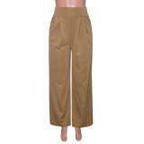 Personalized speaker pants, wide leg casual pants, autumn and winter wide leg pants