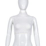 Standing collar sleeveless navel exposed street fashion vest