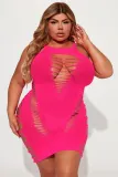 Women's Fun Hollow Out Perspective Mesh Sexy Sleeveless Dress