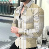 New Men's 3D Printed Long Sleeve Shirt Large LAZADA Casual Shirt Men